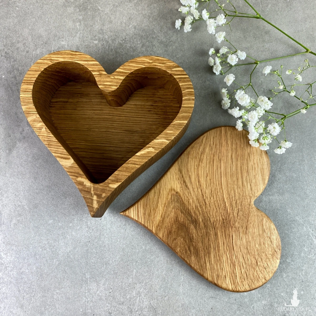 Drewniane pudełko serce